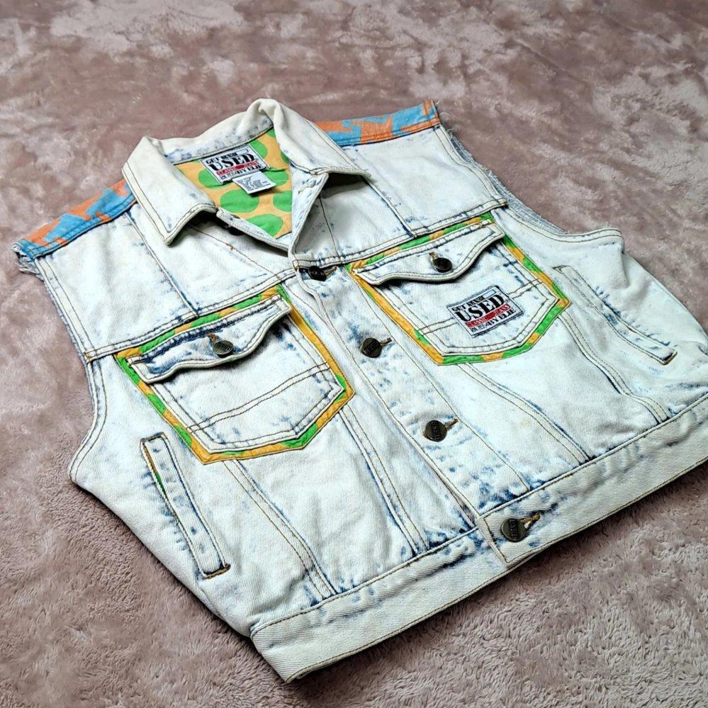 [겟유즈드] y2k 유니크 오버핏 데님 조끼 자켓