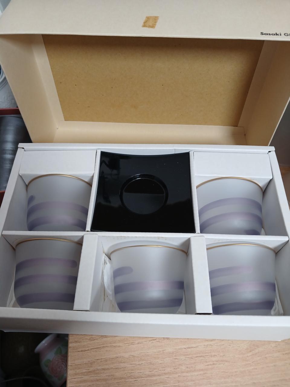 일본 사사키 낮은 유리잔 세트