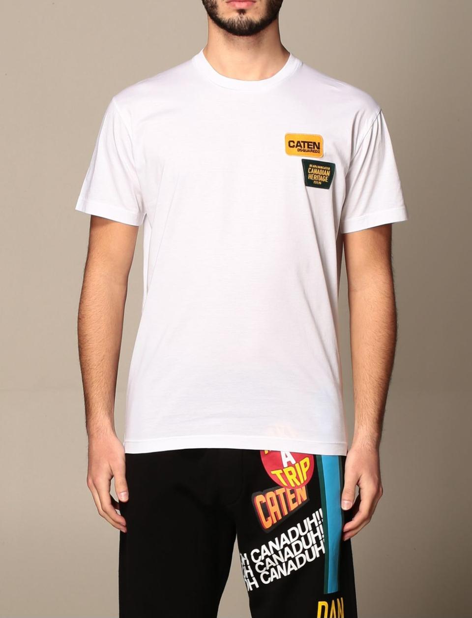 디스퀘어드2 헤리티치 엠보스 패치 티셔츠 오버핏 S74GD0802