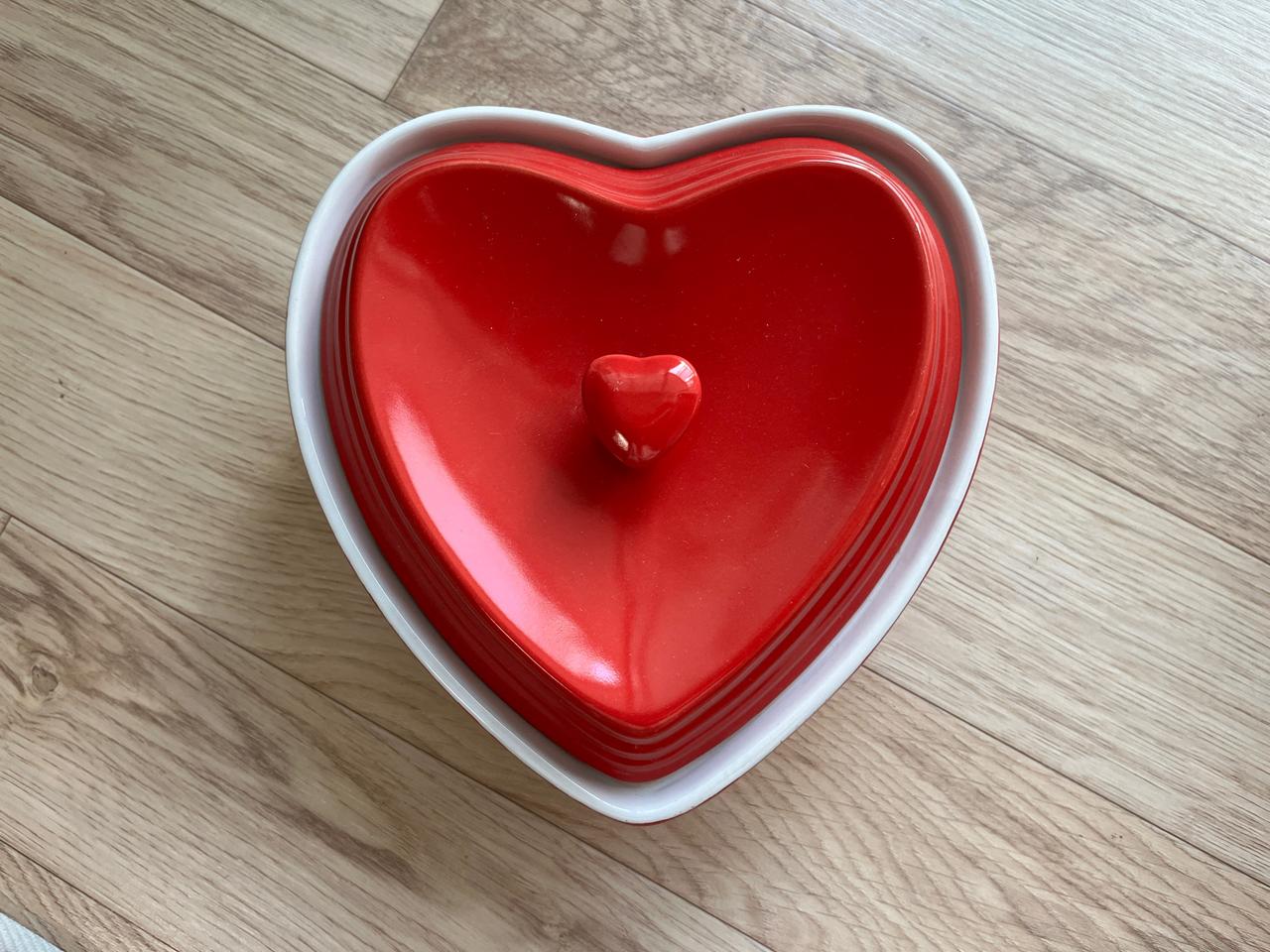 미사용 도자기 하트 볼 그릇