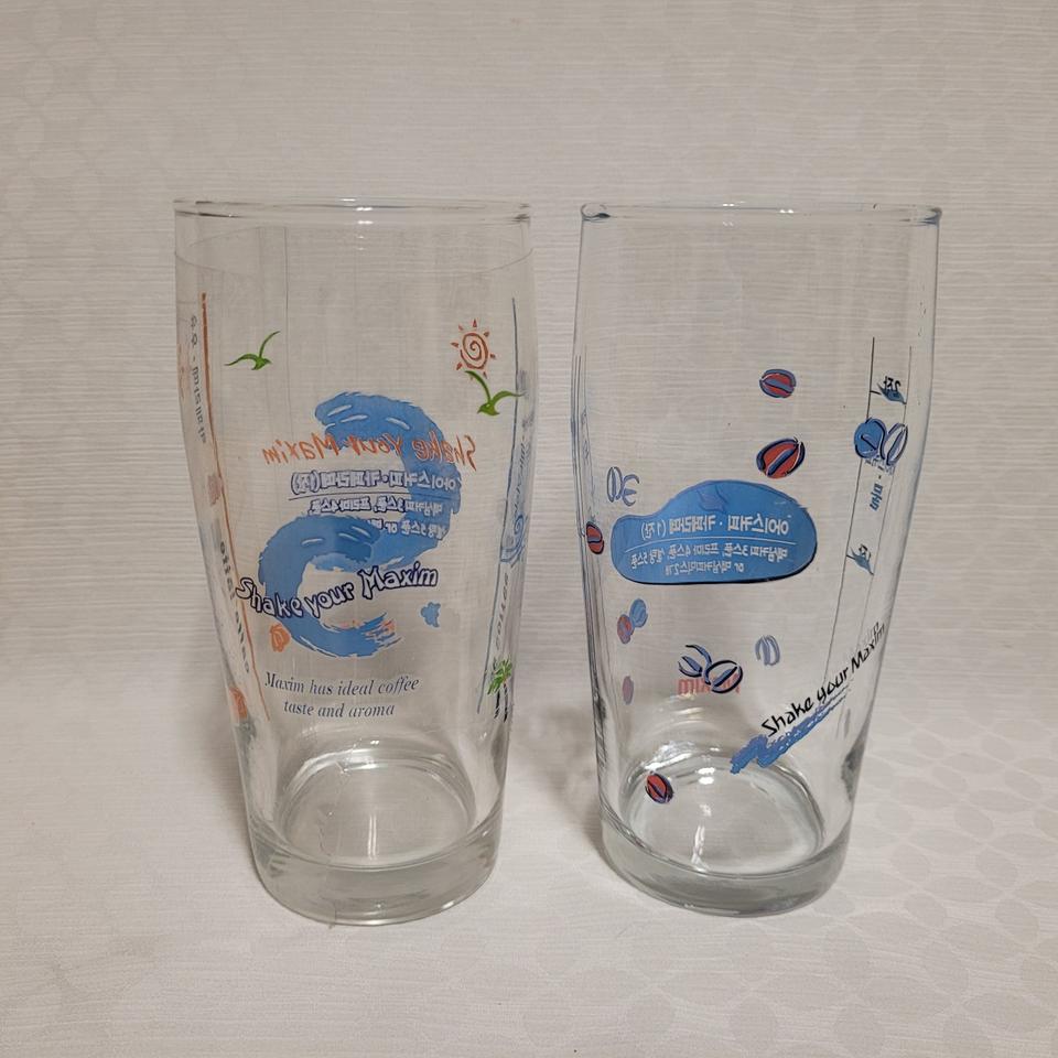 일괄9천/레트로 맥심 아이스라떼 유리컵 2개