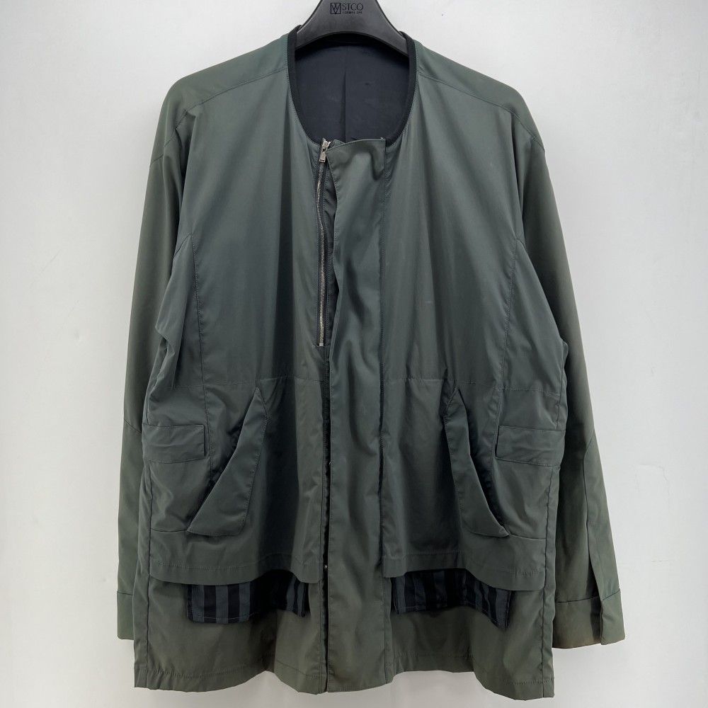 [중고] 100 시스템옴므 체크 배색 자켓 빈티지 여름얇은 자켓 점퍼