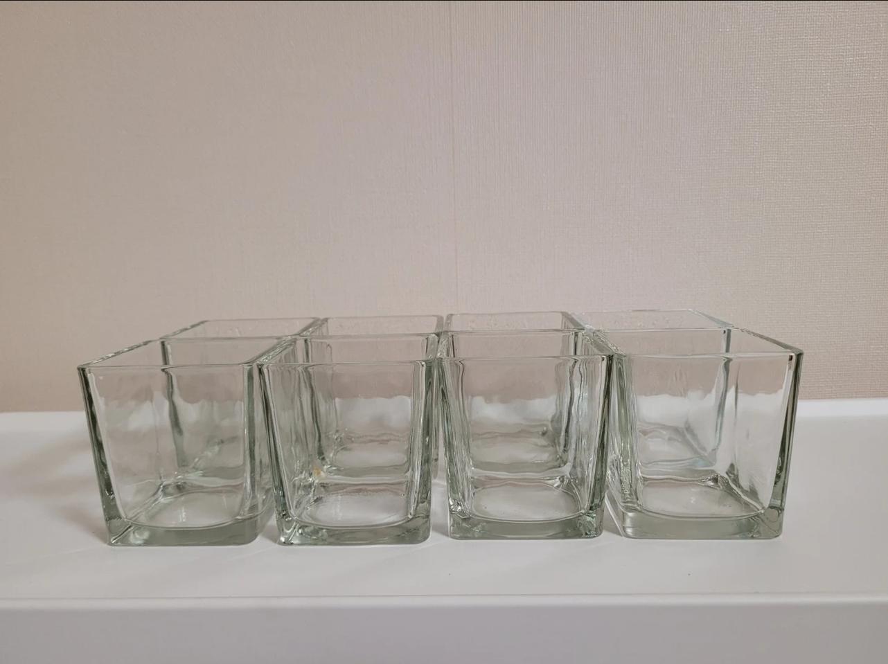 미니 사각 유리 화병 꽃병 수경재배 유리병 개당