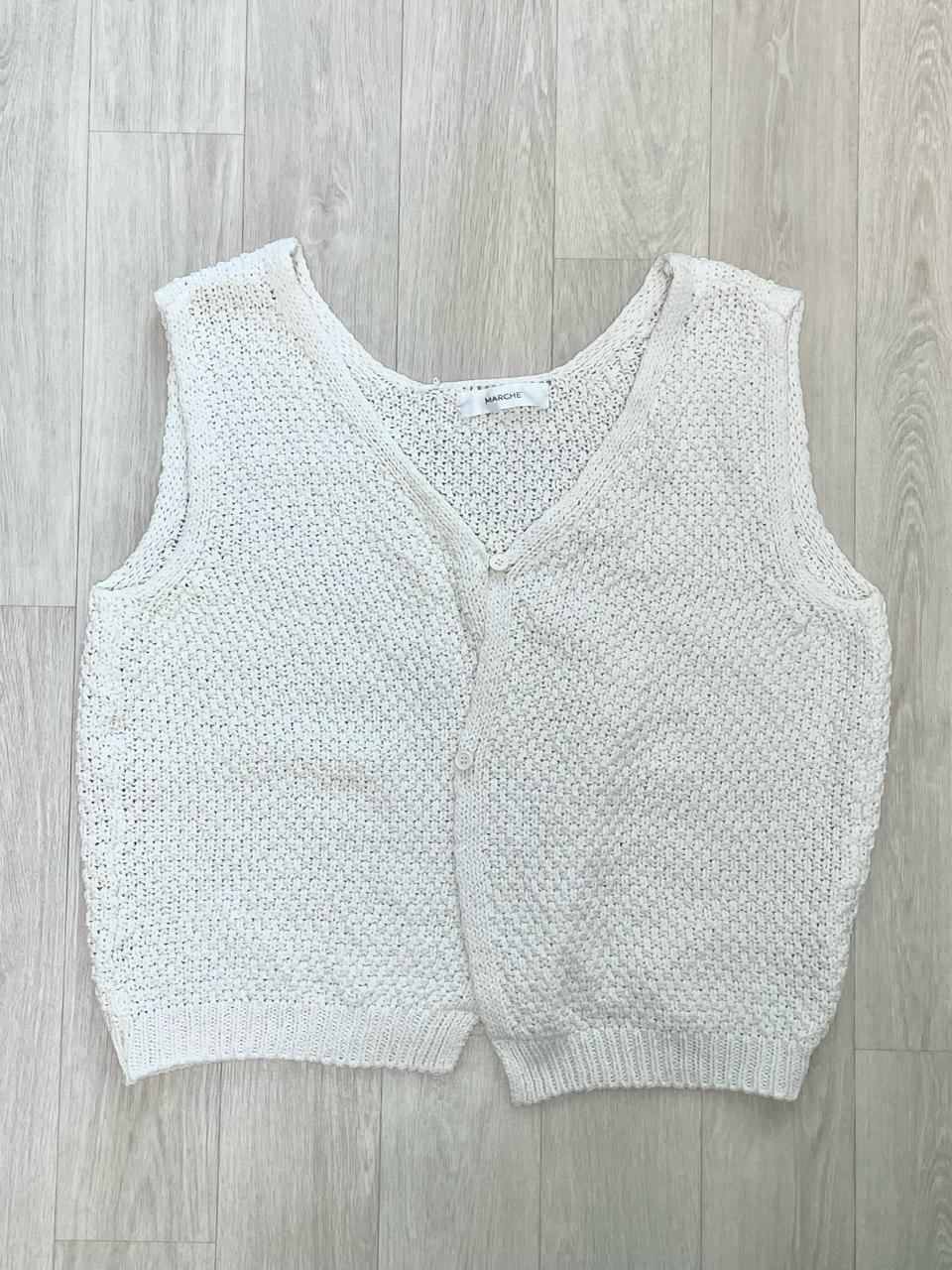 아이보리 짜임니트 베스트