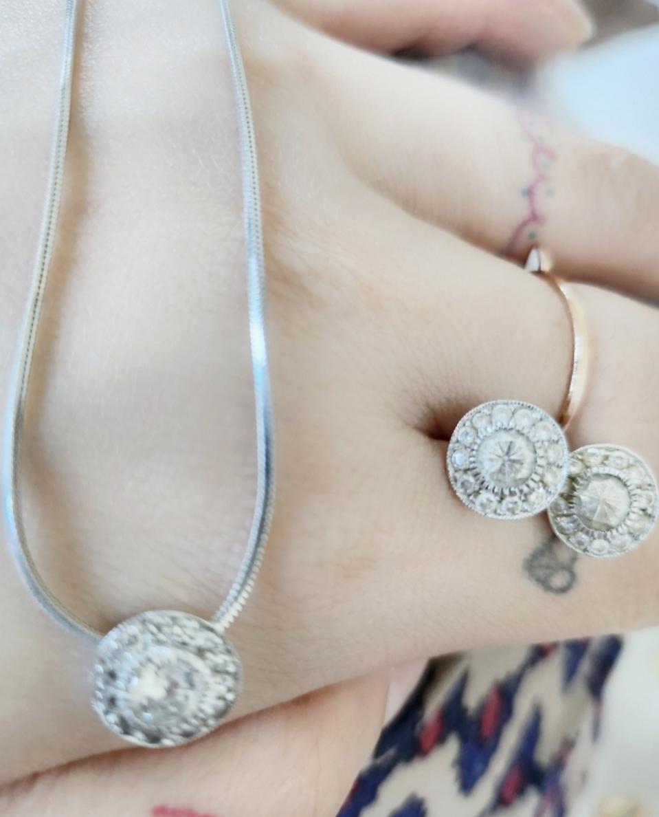 14k 화이트골드 세트 금값 2.14돈 귀걸이값에 다드려요