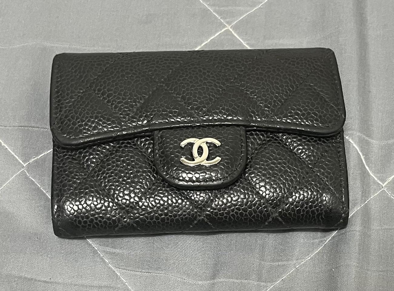 (100%정품)샤넬 카드지갑 은장 / 샤넬클똑