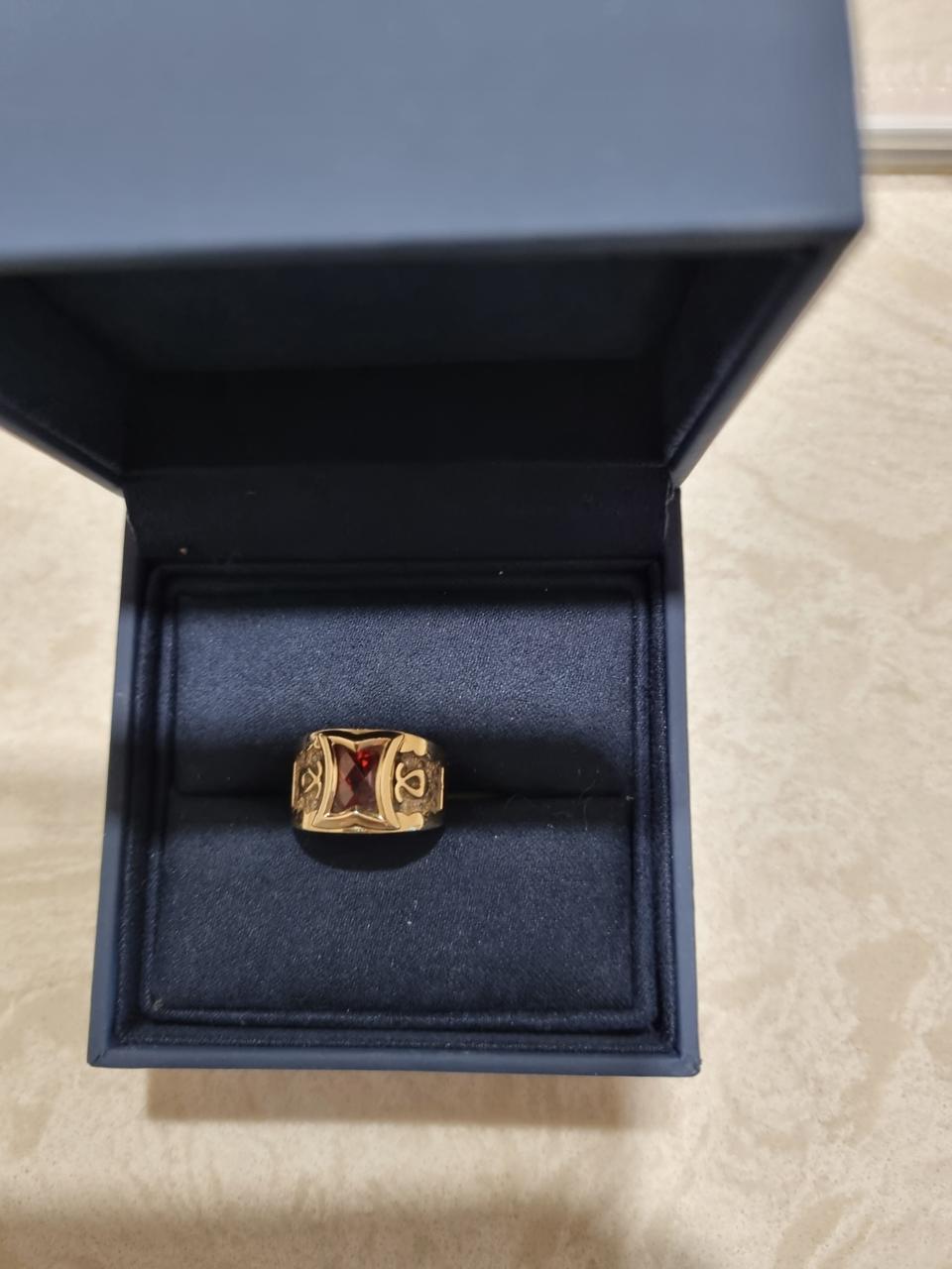 14k 옐로골드 루비반지