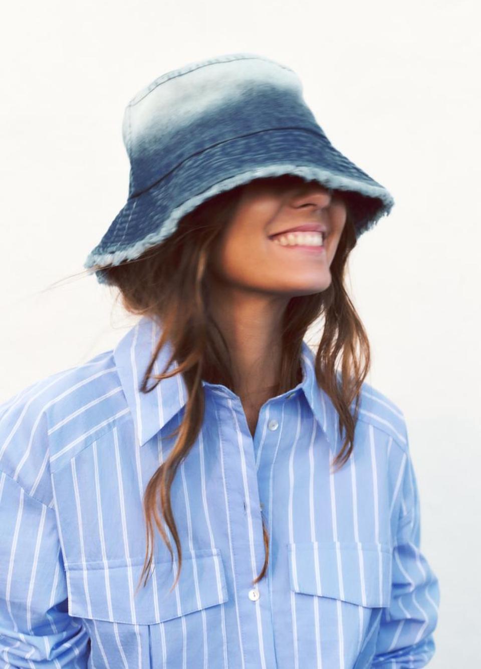 자라 그라데이션 데님 버킷햇 m