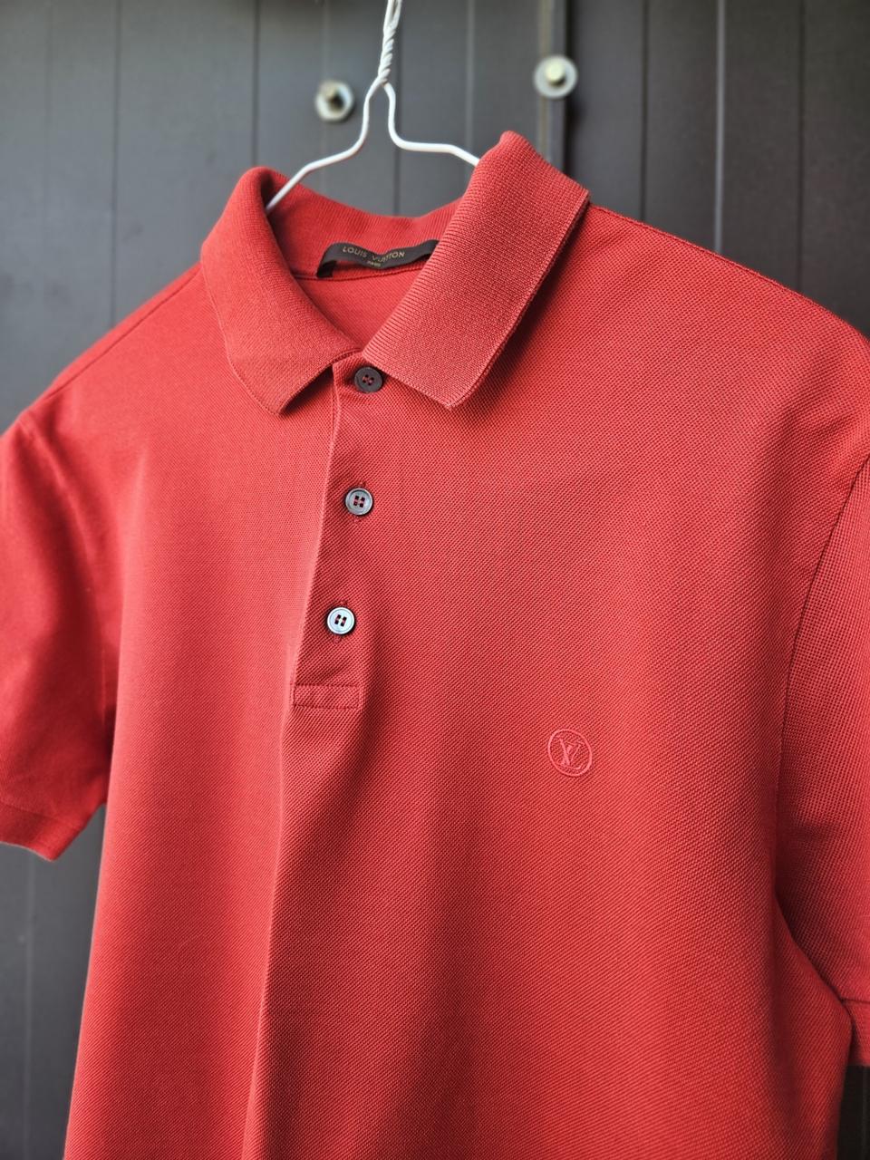 95 루이비통 정품 LV로고 레드 피케 카라티