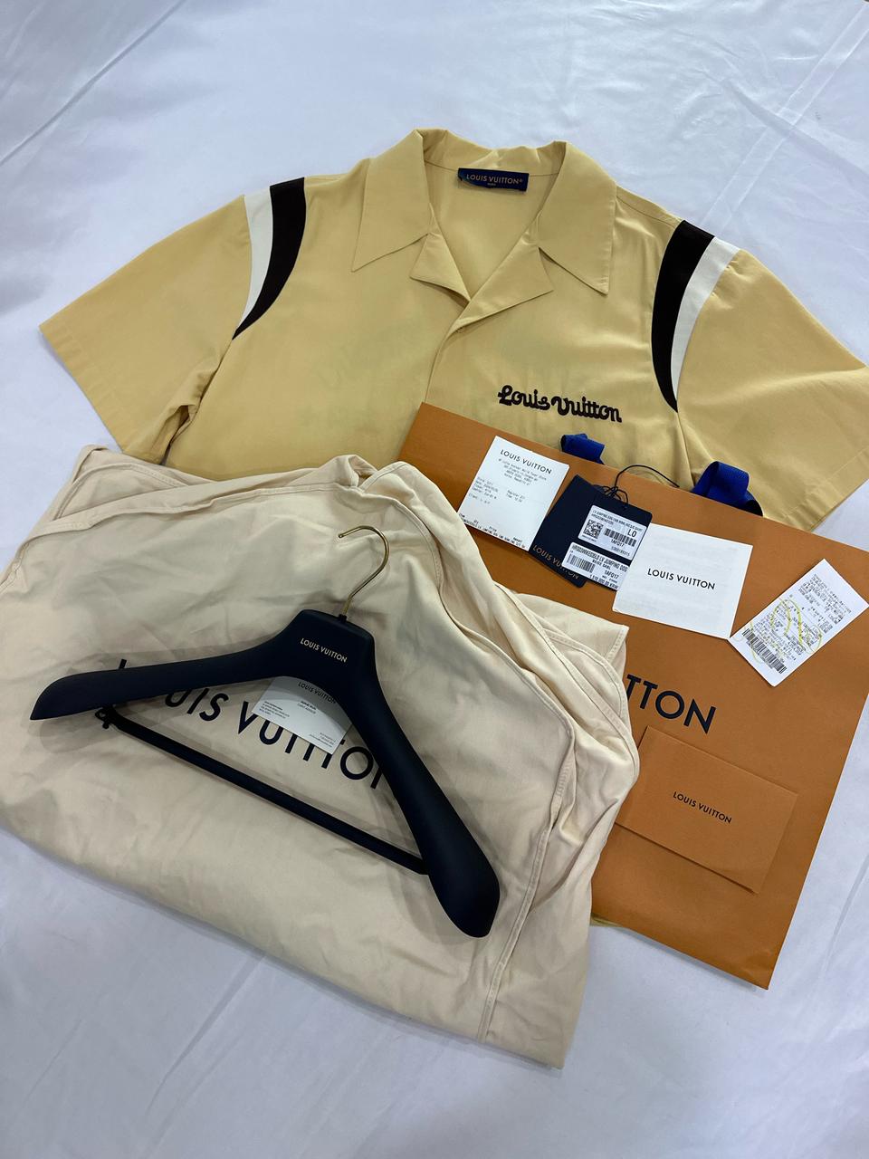 [L] LV 루이비통 남성 24ss 강아지 자수 반팔 코튼 볼링 셔츠