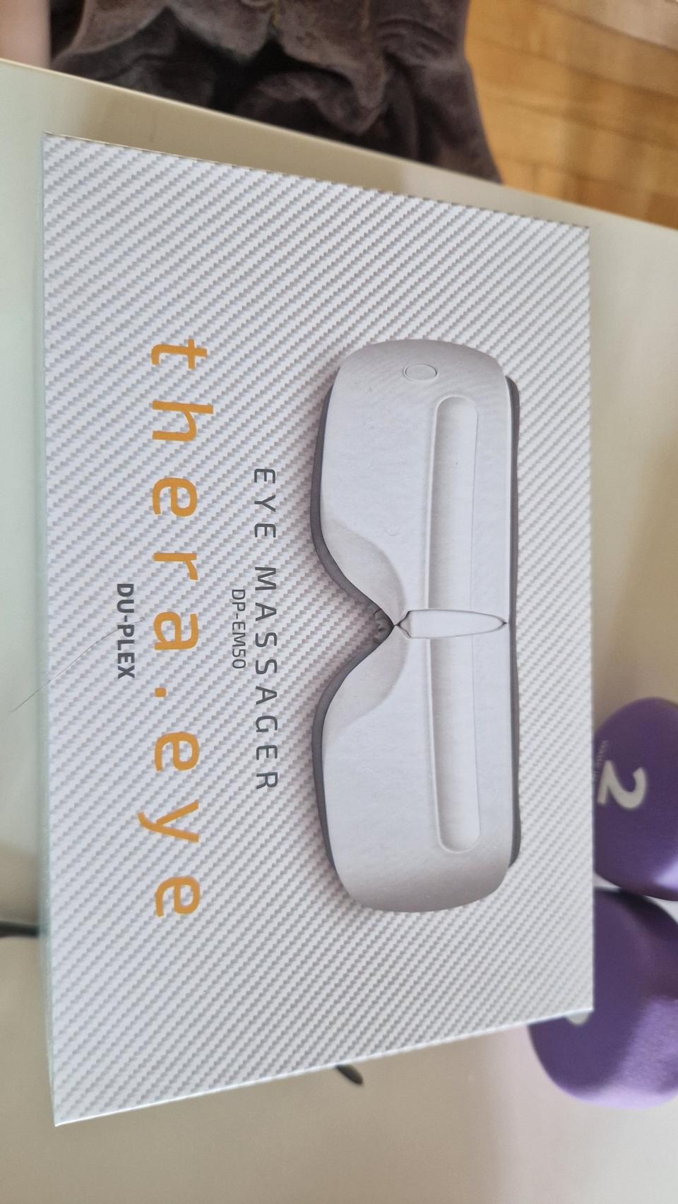 듀플렉스 공기압 온열 마사지 접이식 휴대용 무선 눈마사지기_화이트