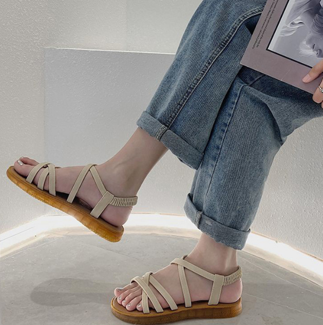 여성 데일리 꼬임 스트랩 여름 샌들