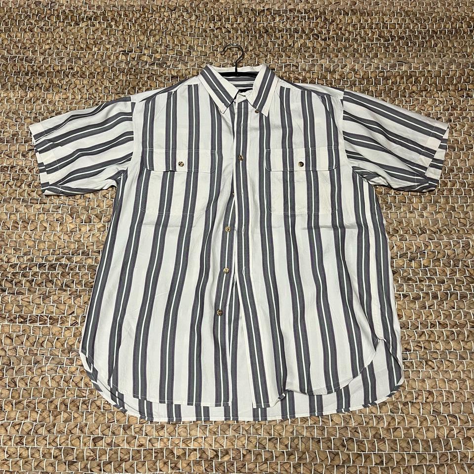 vtg 스트라이프 반팔 셔츠 남방