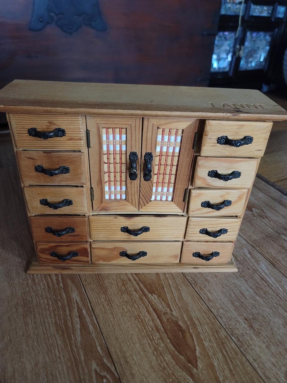 작은 원목 수납함