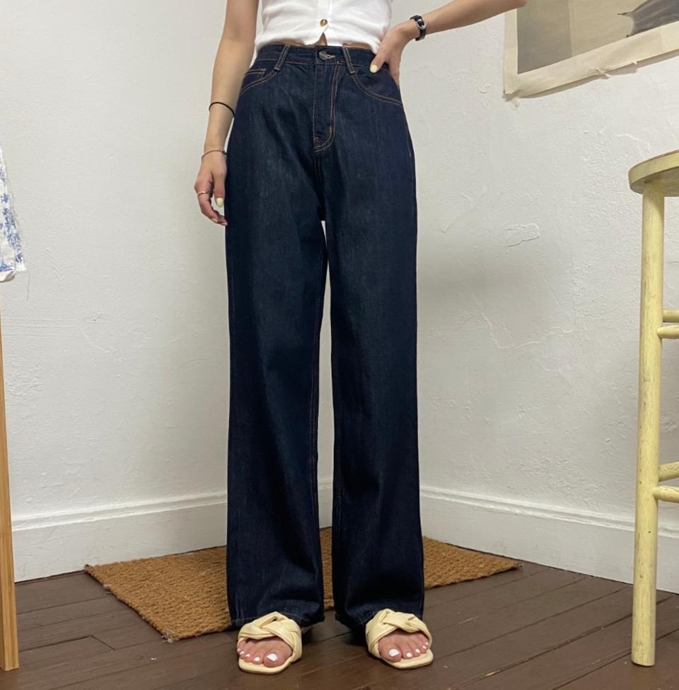 에이블리 생지데님와이드 팬츠