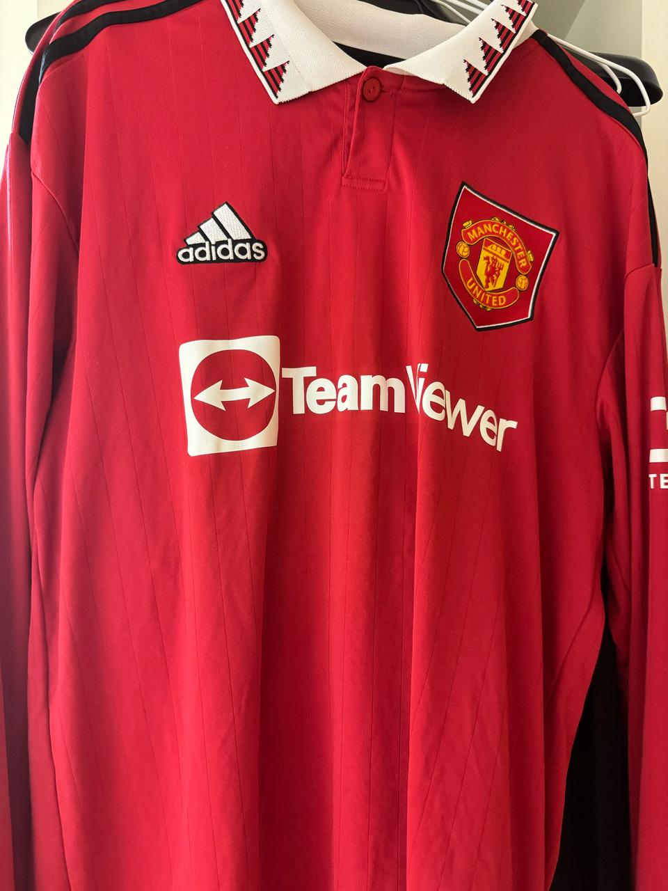 맨유 22-23시즌 홈 긴팔 축구 유니폼 져지 브페마킹 L