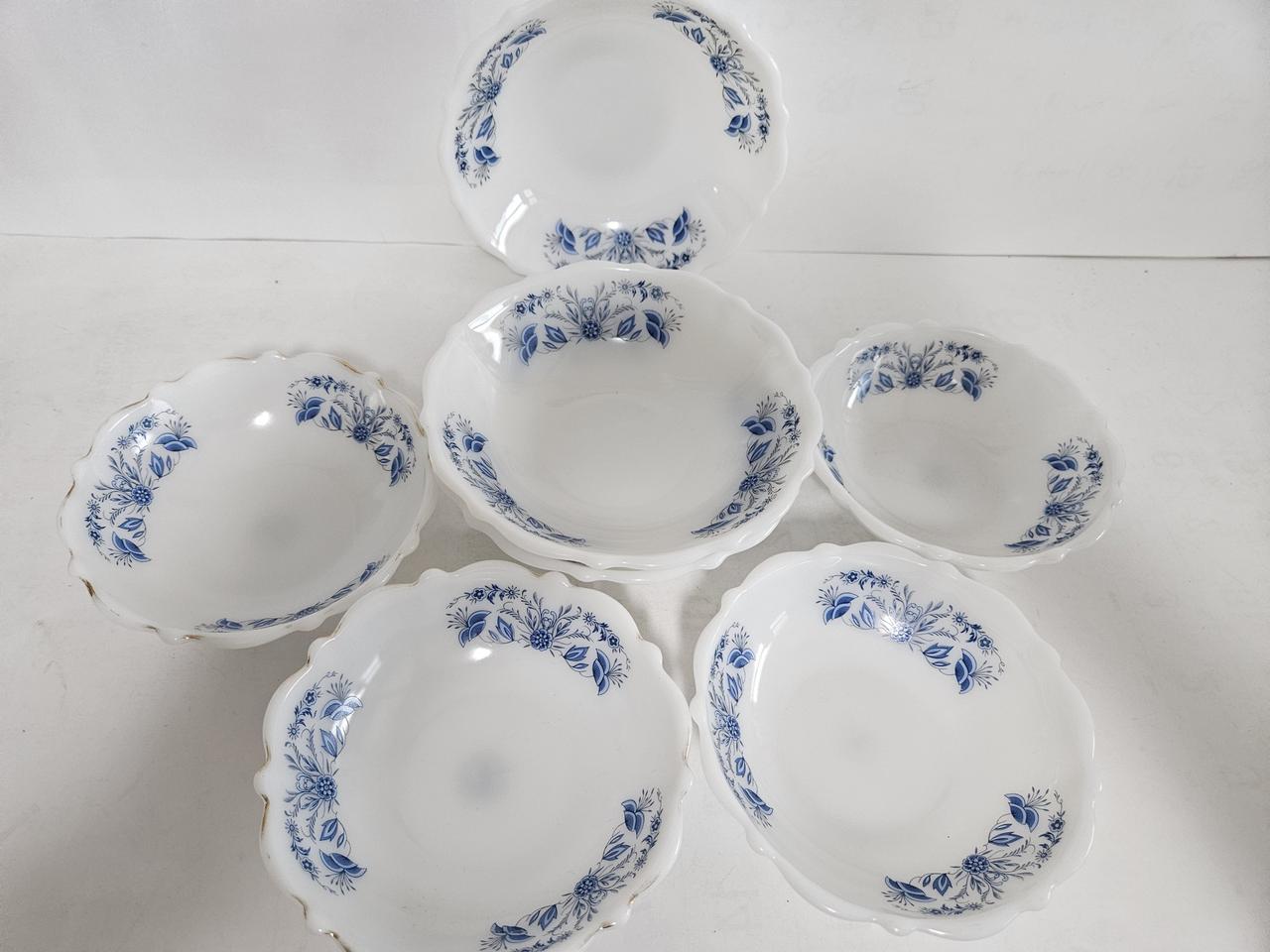 밀크그릇 밀크글라스 빈티지 7장 일괄