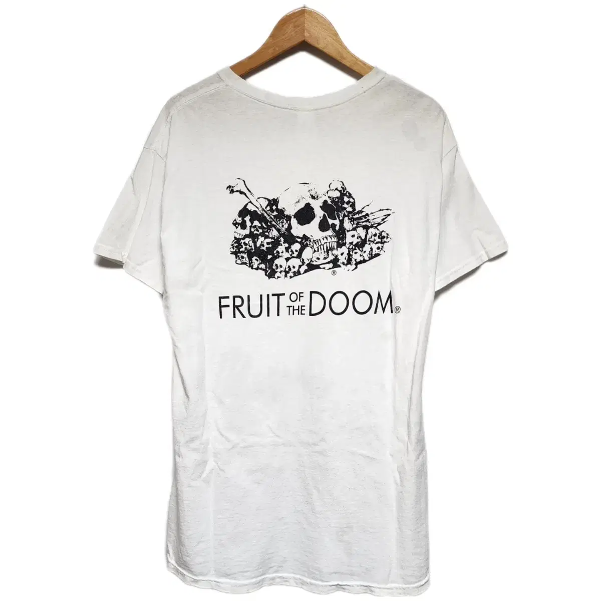 고쿠라쿠 스컬 프린팅 Y2k 반팔티