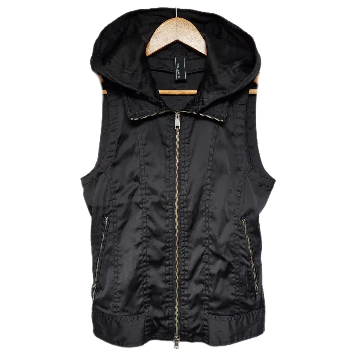 Y2k 코프코어 투웨이 절개 디테일 나일론 베스트