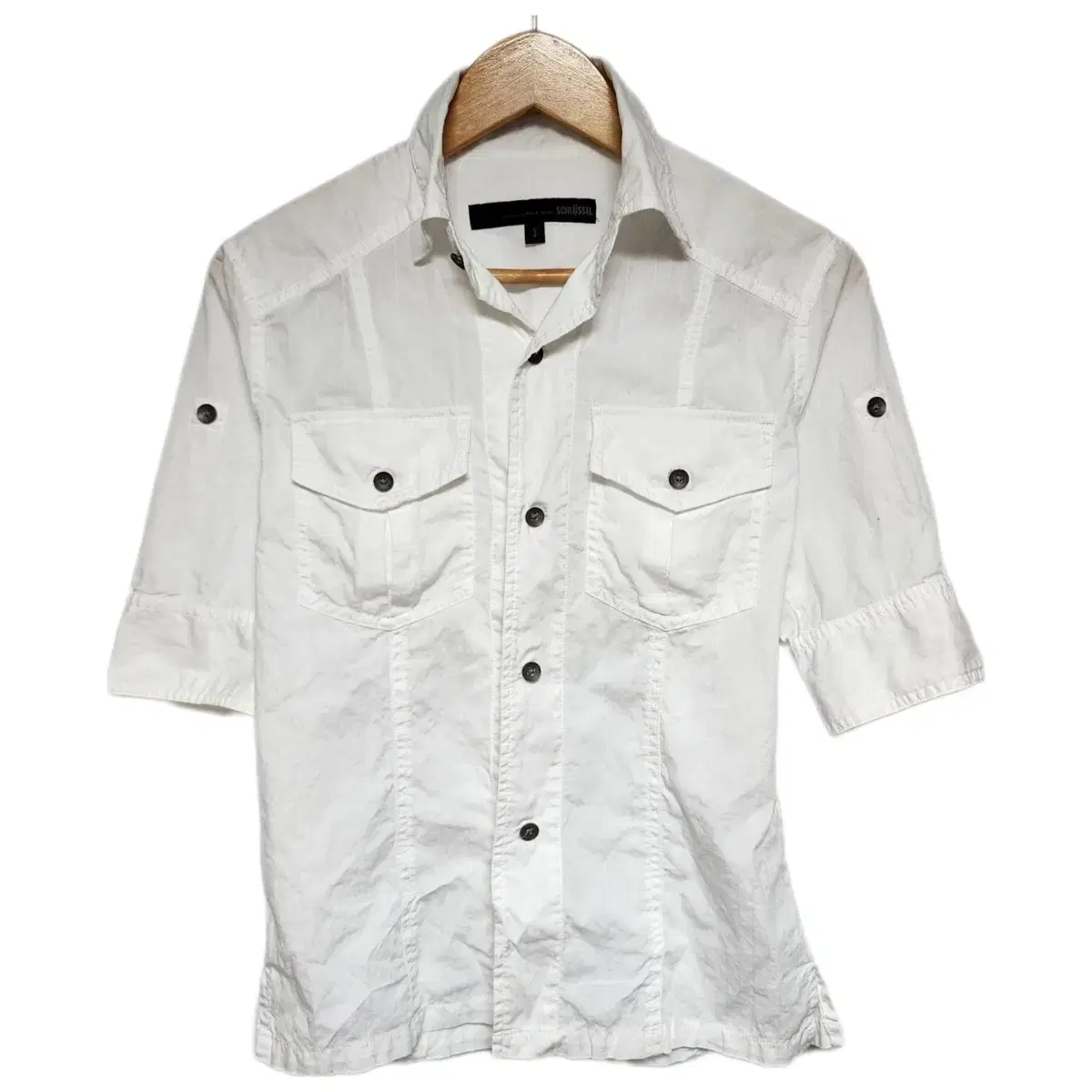 Schlussel 슈리셀 락 지뢰계 양산형 베이직 코튼 반팔셔츠