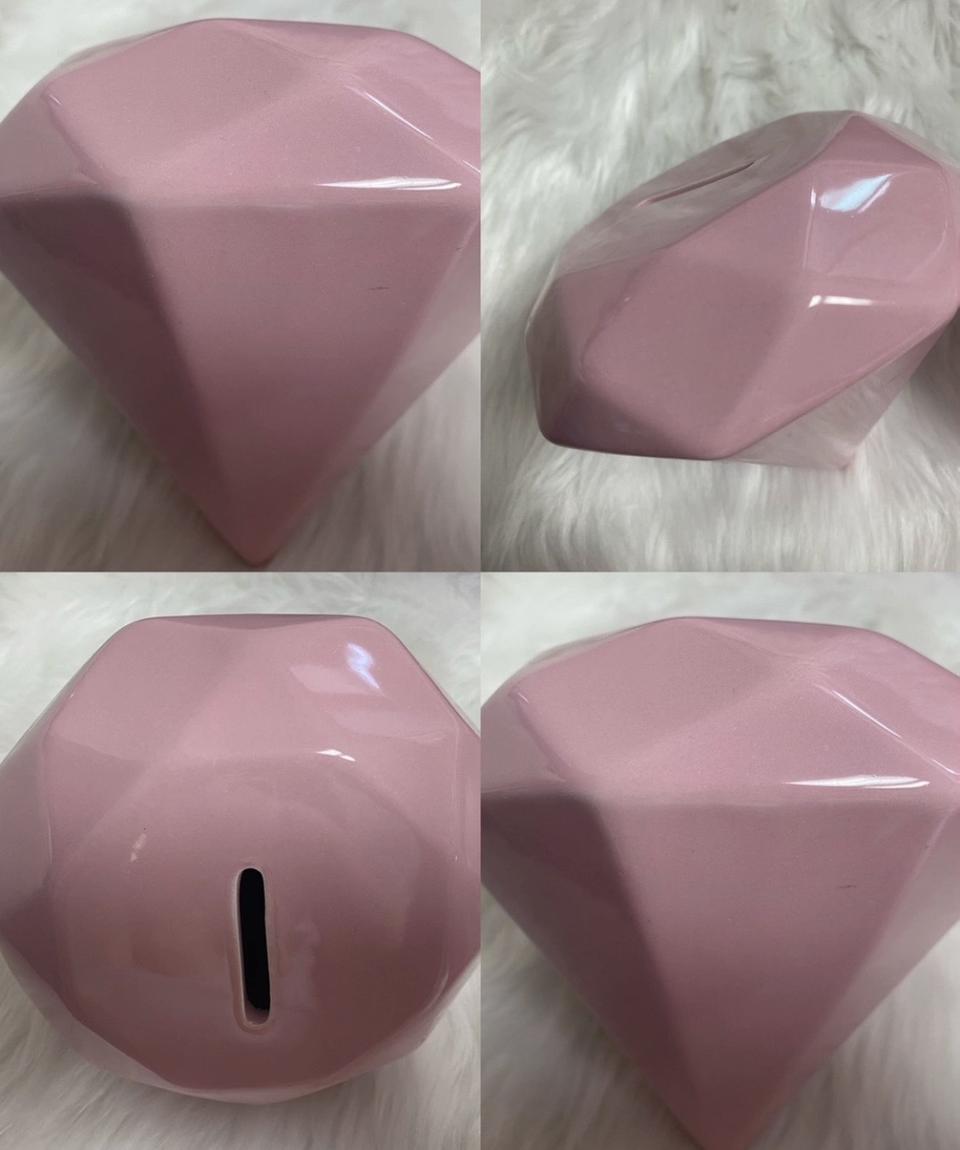 다이아몬드 저금통 - 손바닥보다 큰 사이즈(베이비핑크컬러)