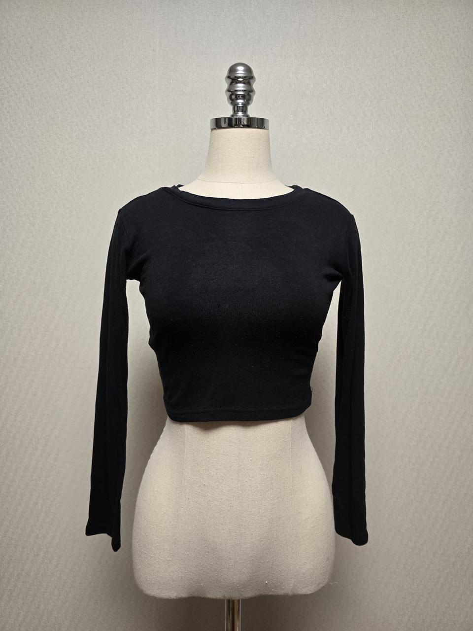 데일리 크롭 티 티셔츠 2벌(블랙/코발트) 일괄