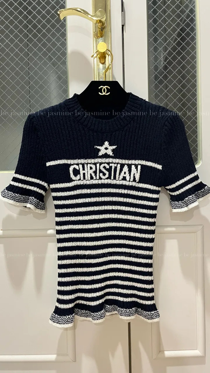 별 니트 화이트 네이비