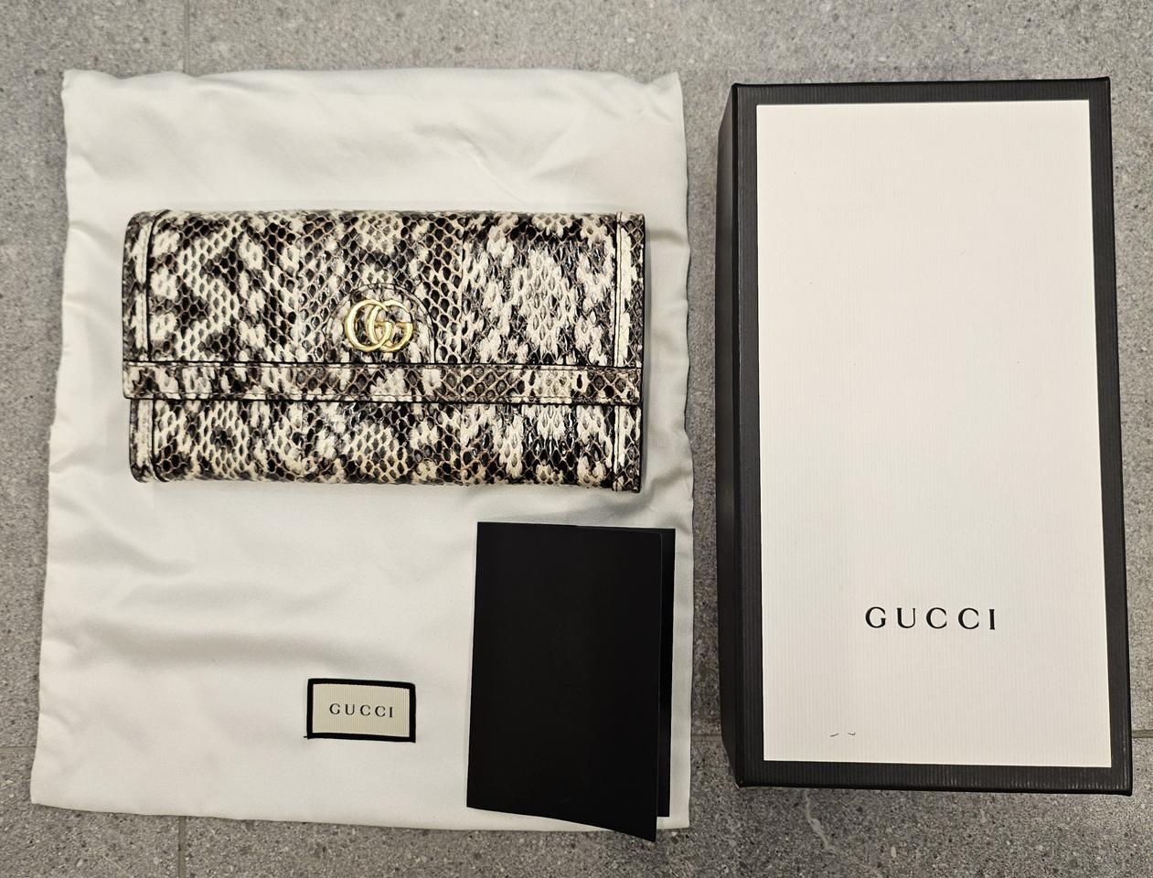 구찌 GUCCI GG 마몬드 그레이 스네이크 장지갑