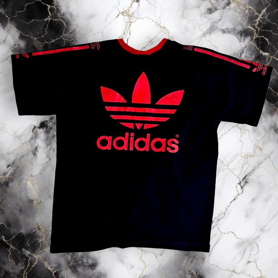 아디다스 검빨 빅로고 반팔티