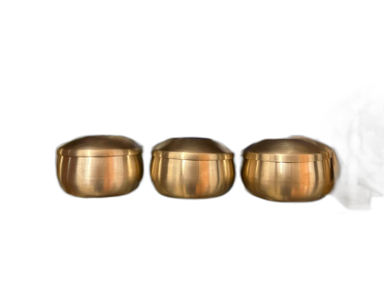 유기 뚜껑 밥그릇 3개세트 방짜 방자 놋그릇