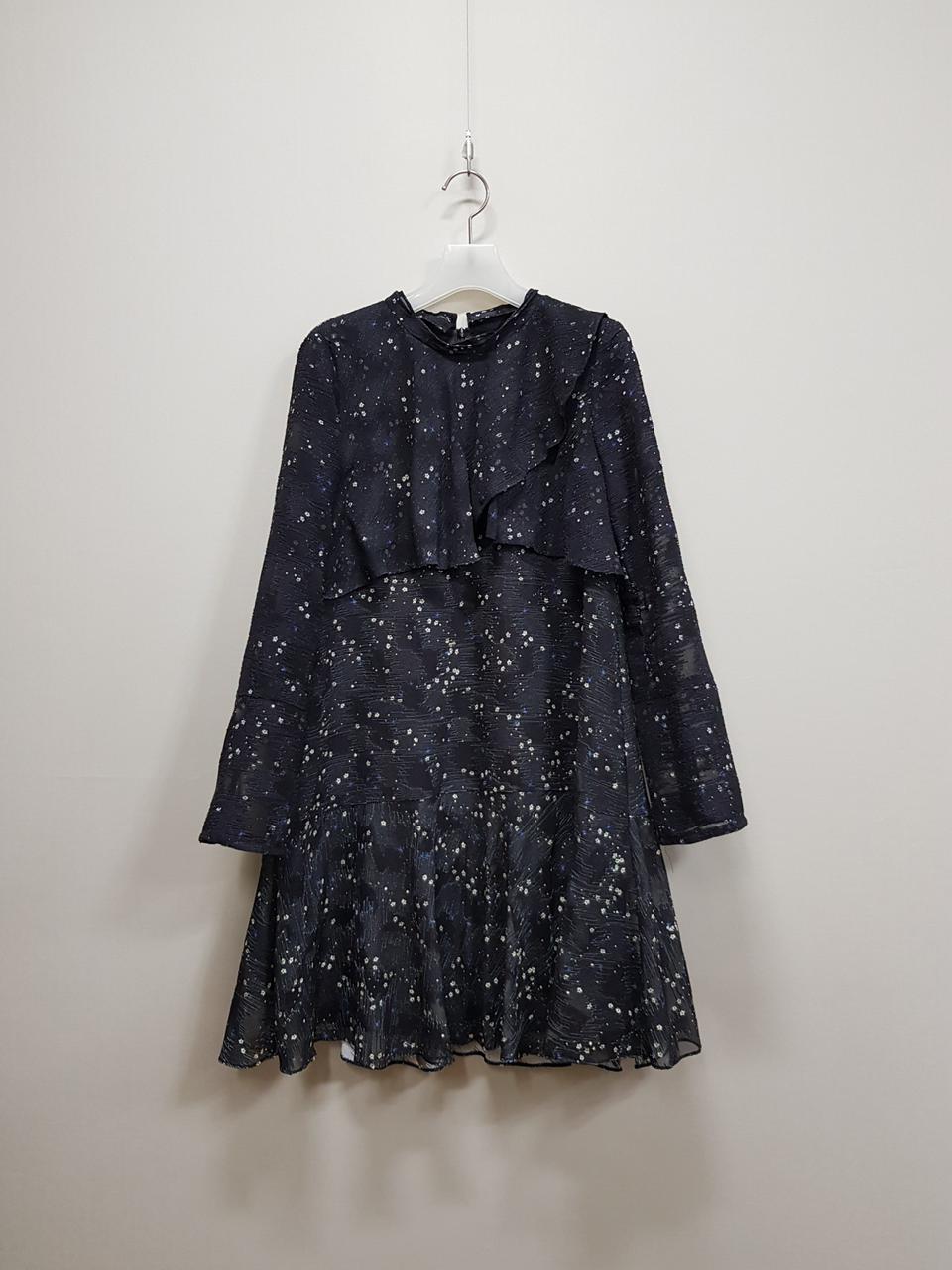 한섬 SJSJ  러플 루즈핏 미니원피스 S사이즈