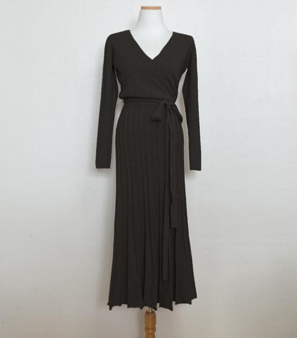 블랙 니트 롱원피스