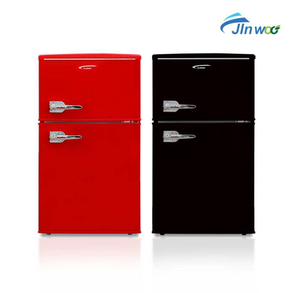 85L 미니 레트로 냉장고 레드 블랙