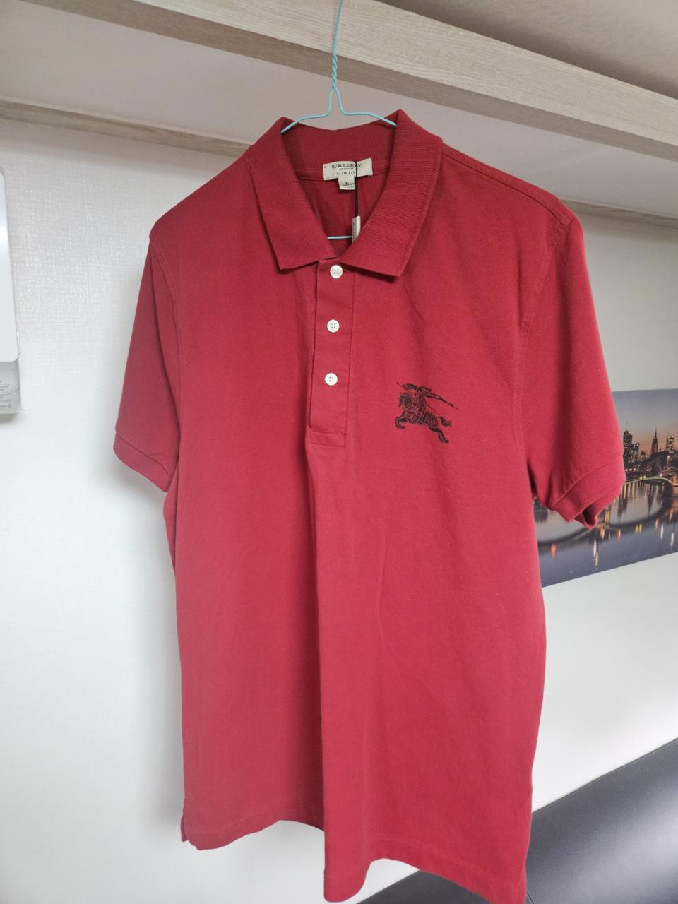 95 ~100 버버리 정품 RED 로고 카라티셔츠 pk티