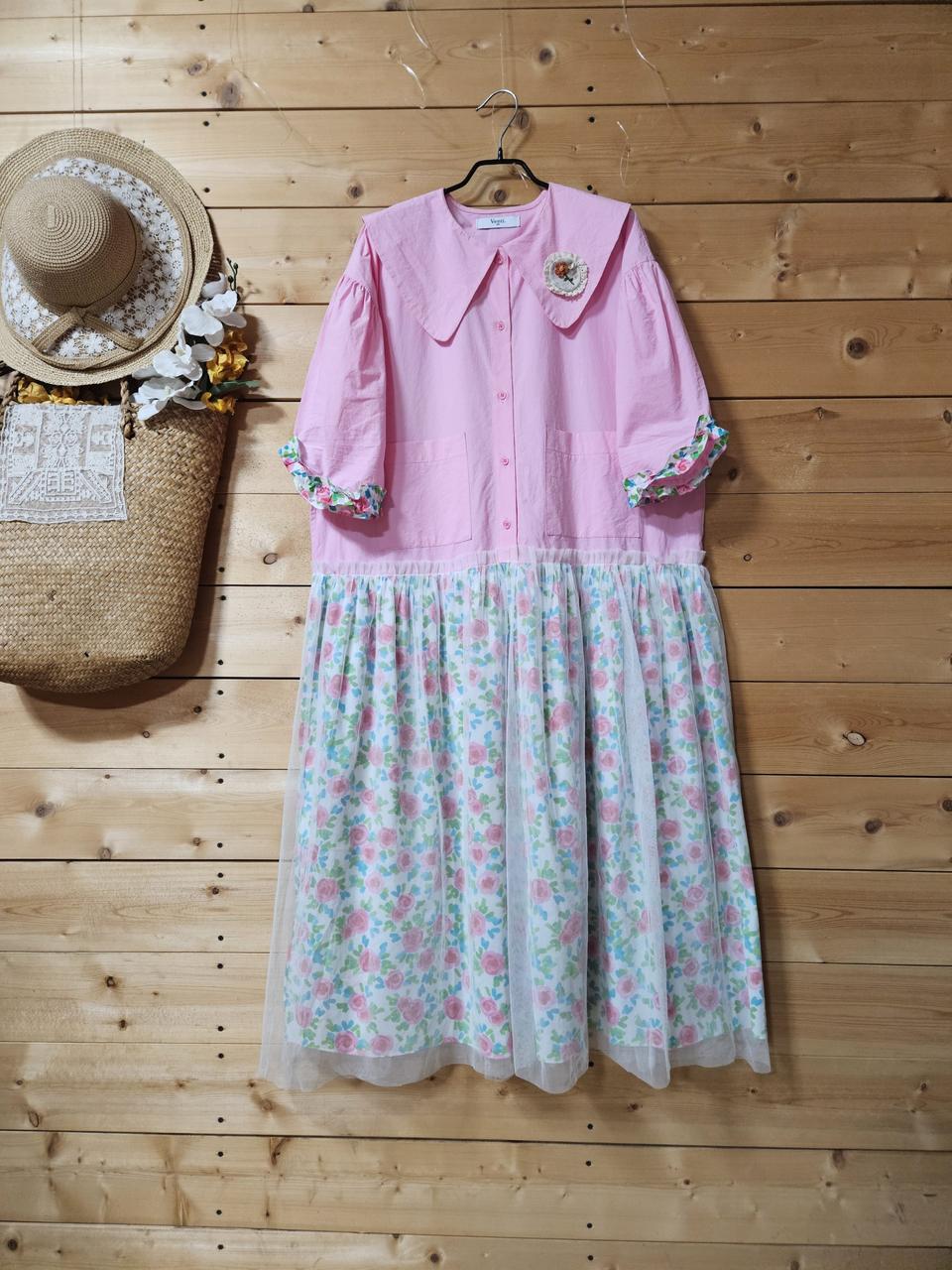 치마이중 꽃배색원핏 (코사지 코디용입니다