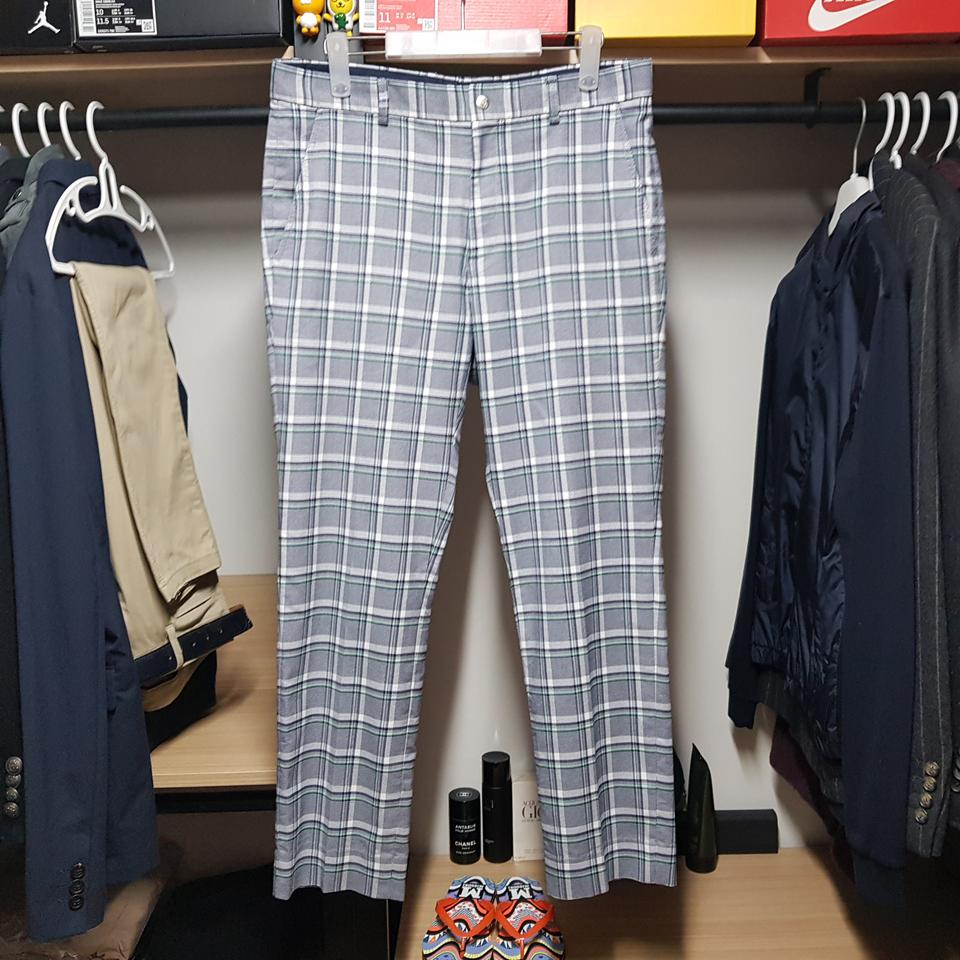 보그너 세련된 타탄체크 남성골프바지 34