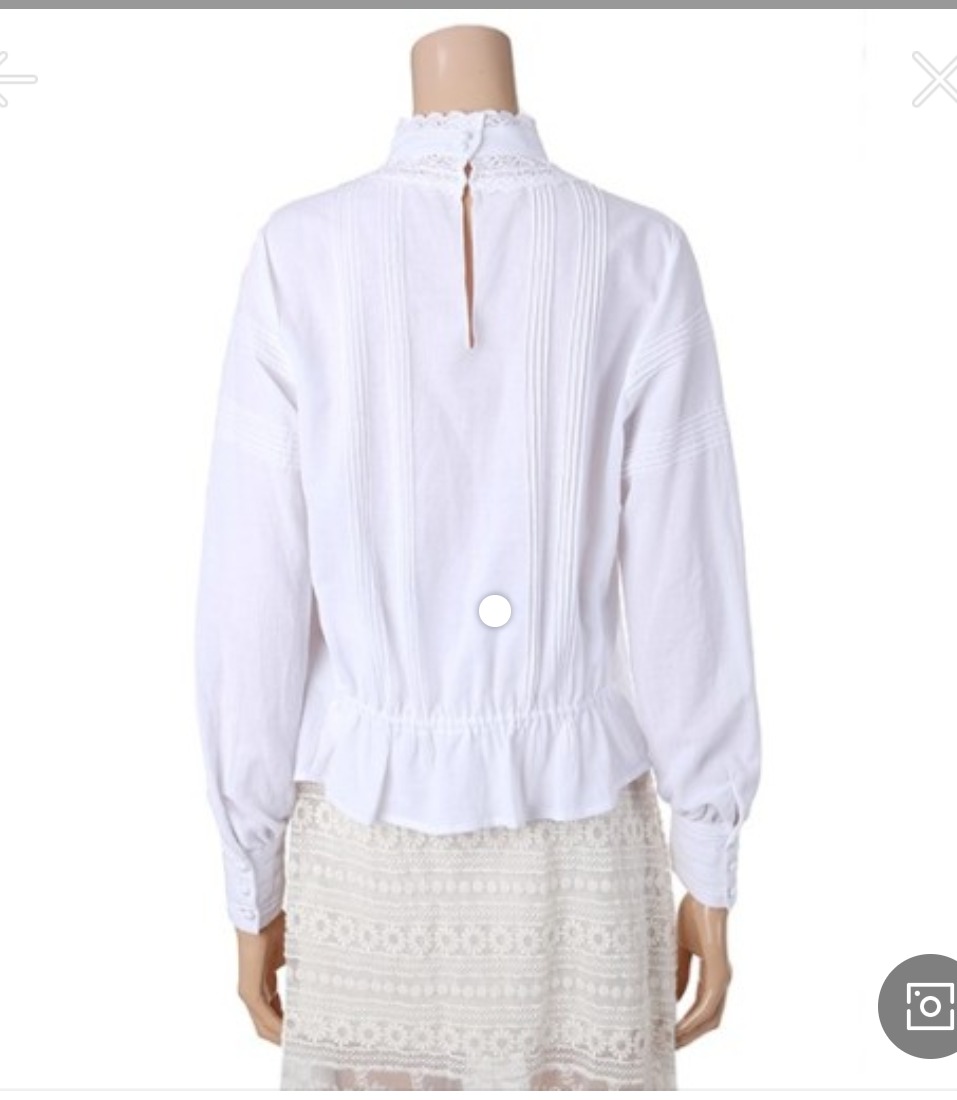 새옷 S 자수 밴드넥 화이트 블라우스 써스데이아일랜드