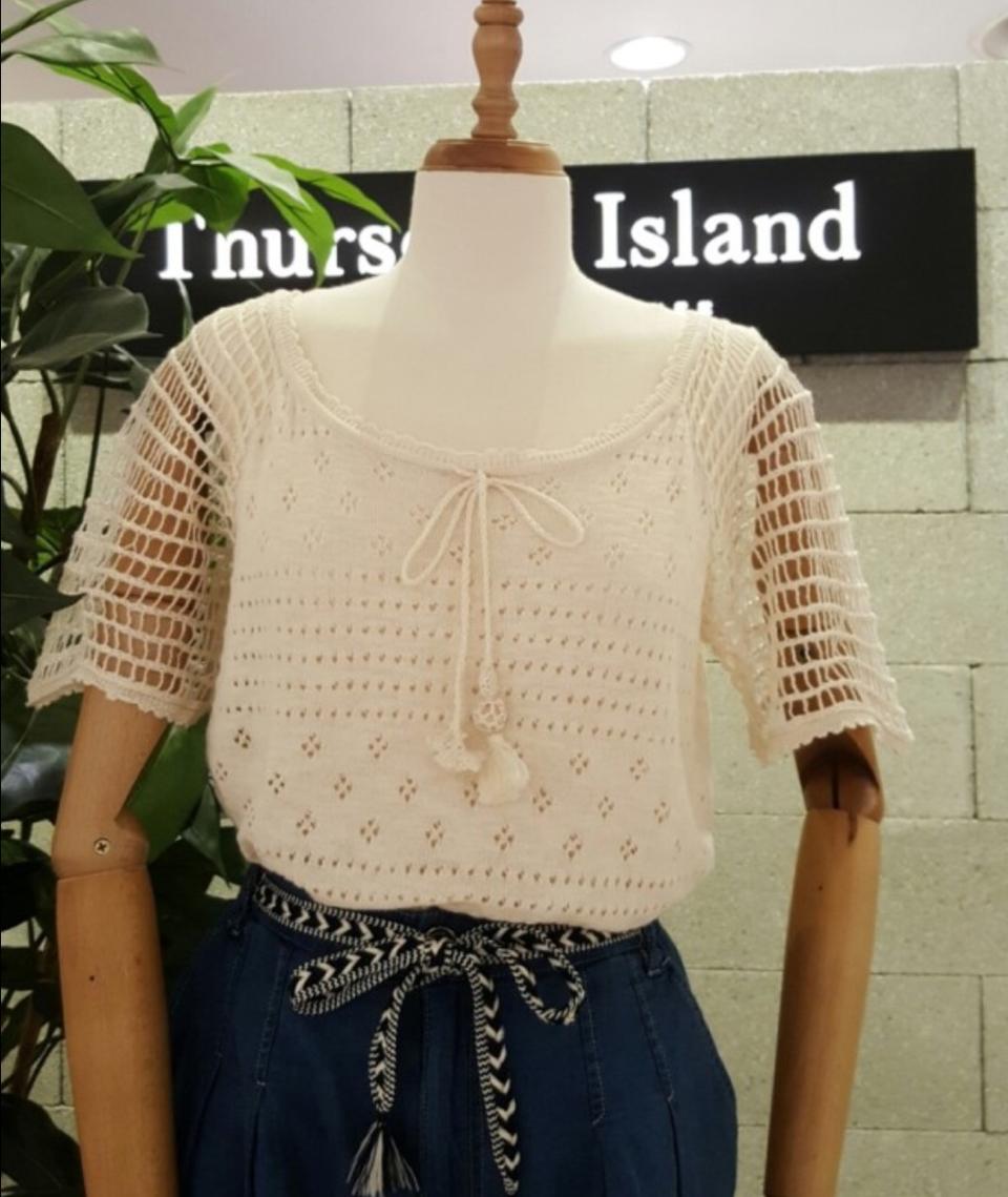 새옷 M 매쉬 스카시 조직 풀오버 써스데이아일랜드 t174msw231w