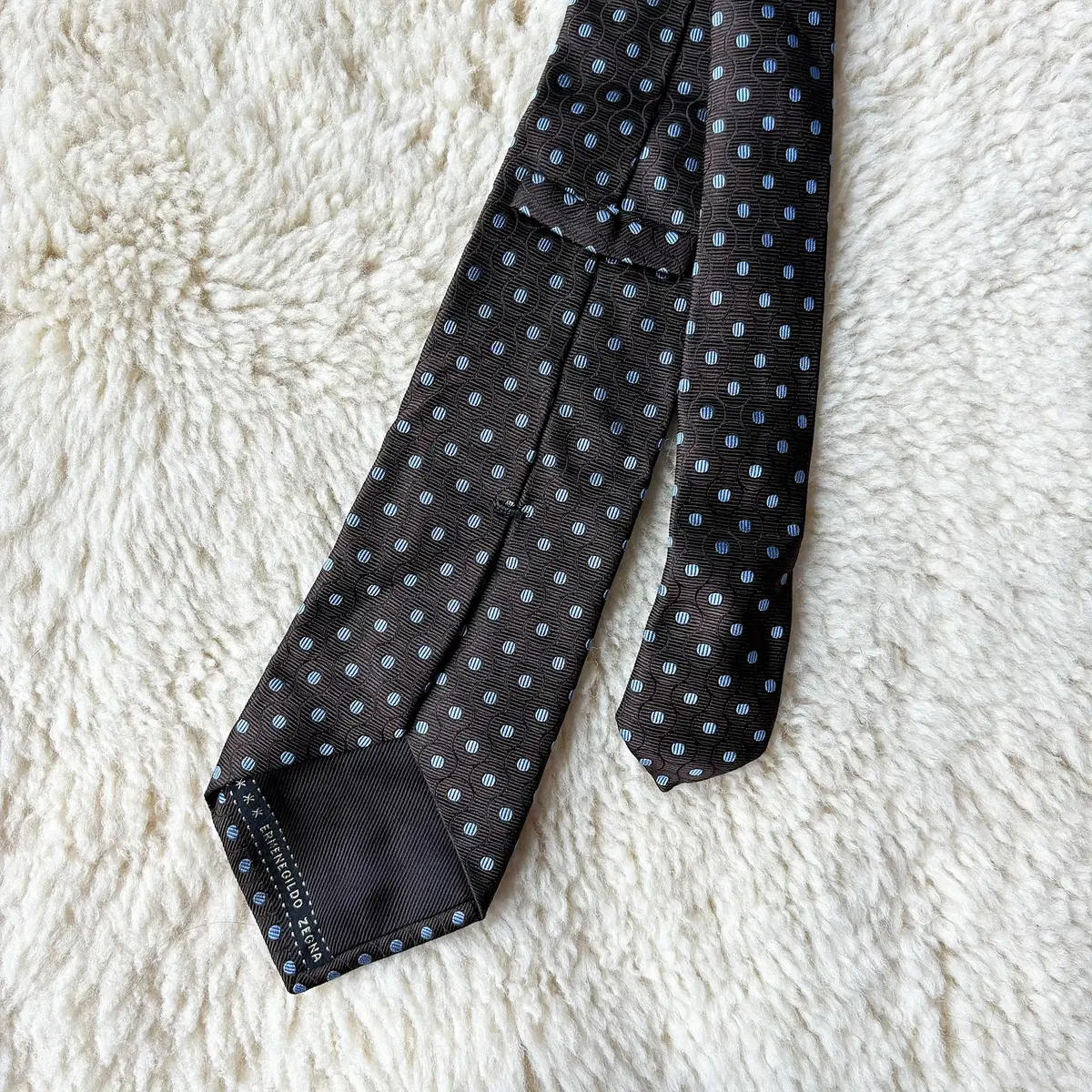 Zegna 제냐 브라운 갈색 패턴 넥타이