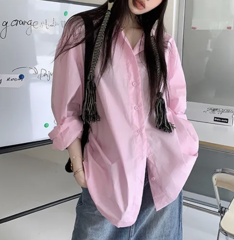 포켓 패치 루즈핏 셔츠