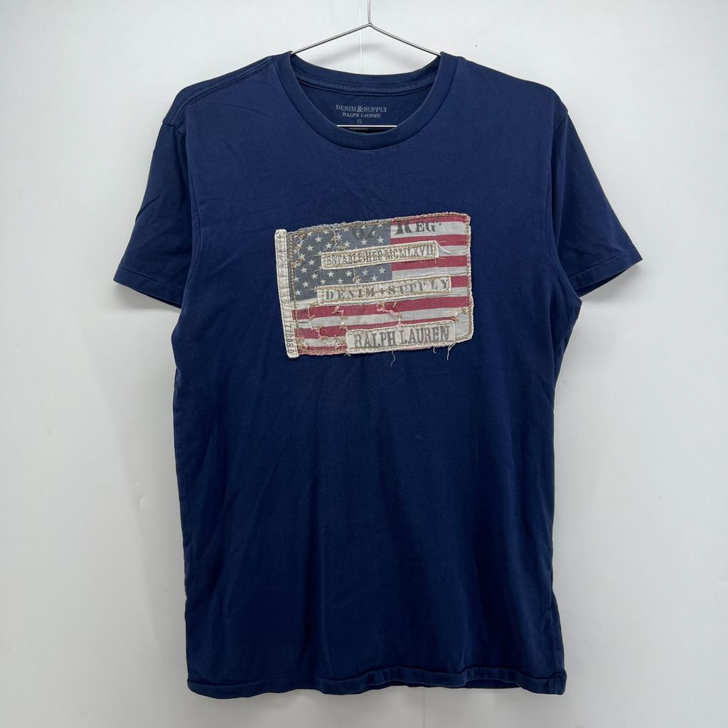 [중고] 스몰 폴로랄프로렌 & 데님서플라이 성조기 빈티지 반팔티셔츠 네이비
