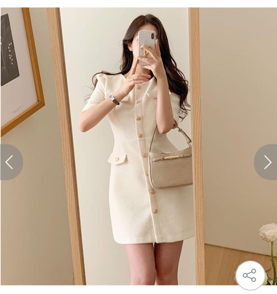 반팔 트위드 원피스