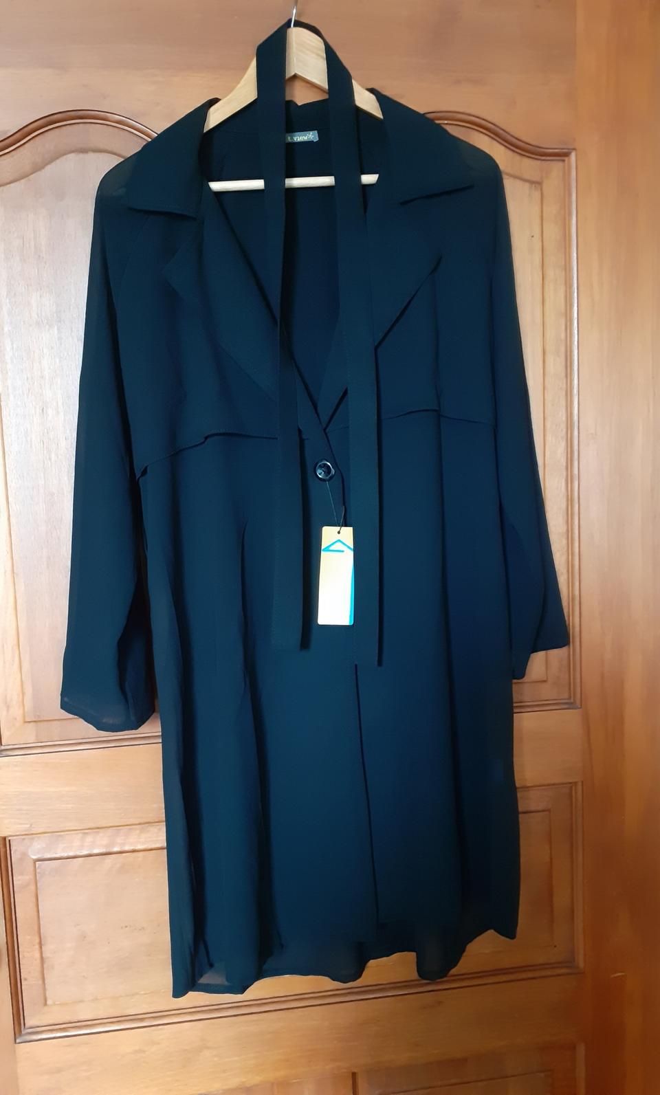 택 달린 새옷 => 티뷰 쉬폰 트렌치 코트 겸 롱자켓 - 프리사이즈