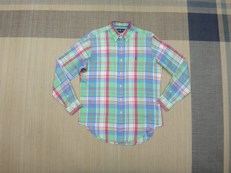 (L/100) 폴로랄프로렌 빅체크 남성 긴팔 면 셔츠