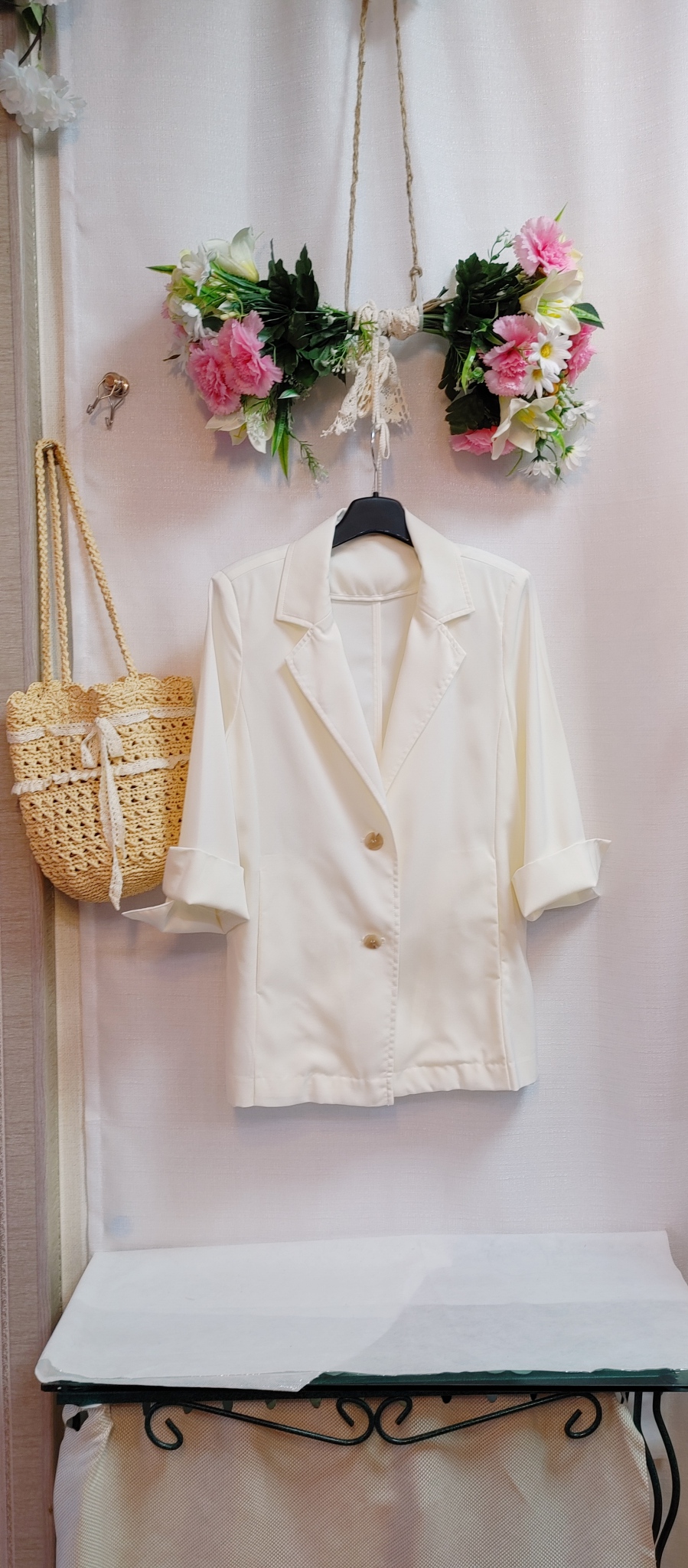 새 상품 기계 주름 블라우스