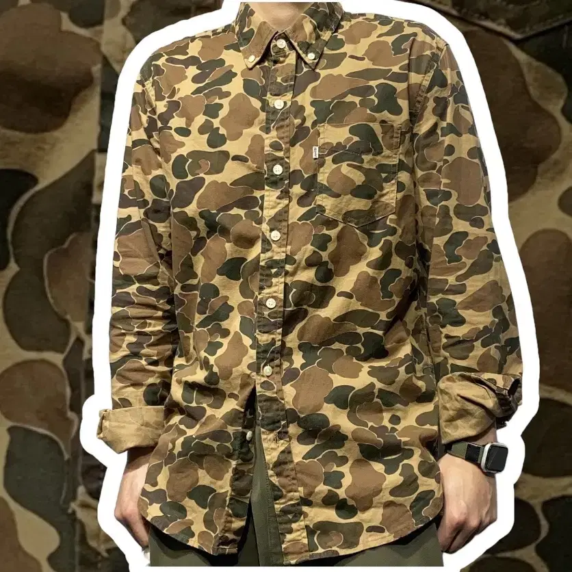 리바이스 카모 셔츠 M