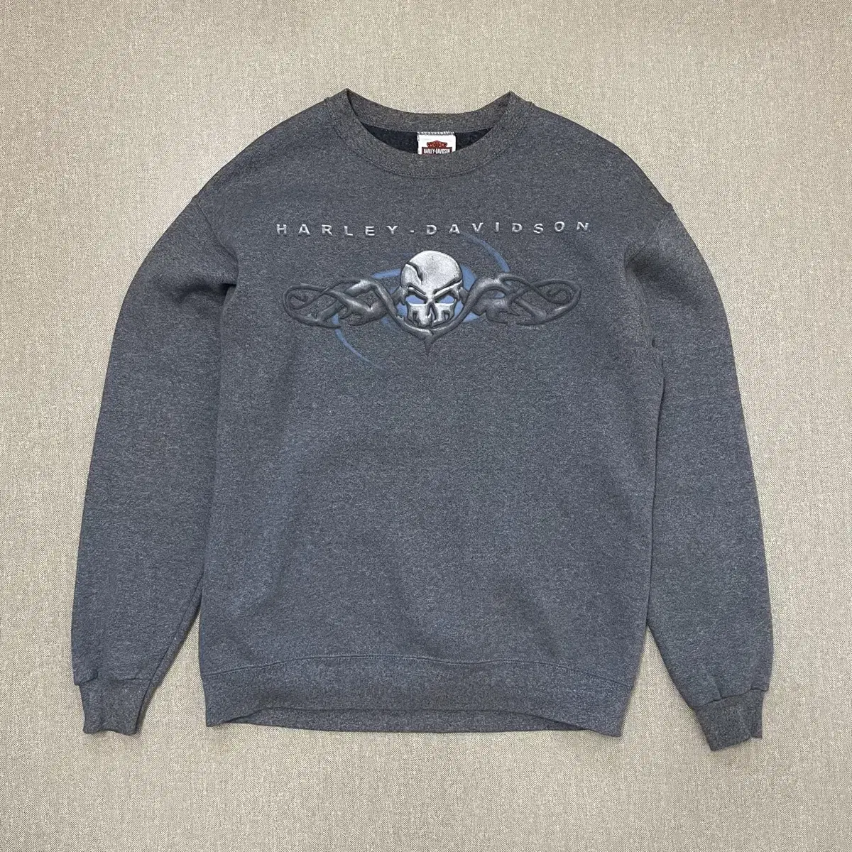 [택포] 할리 데이비슨 기모 맨투맨 그레이