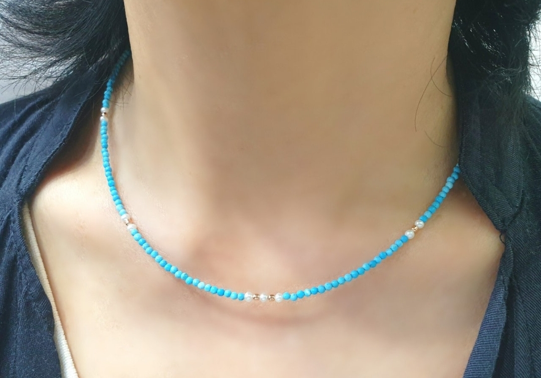 14k터키석목걸이