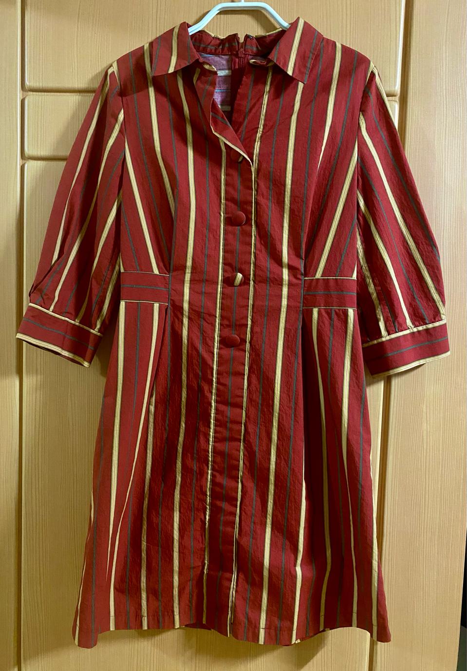 올리브데올리브 버튼업 스트라이프원피스