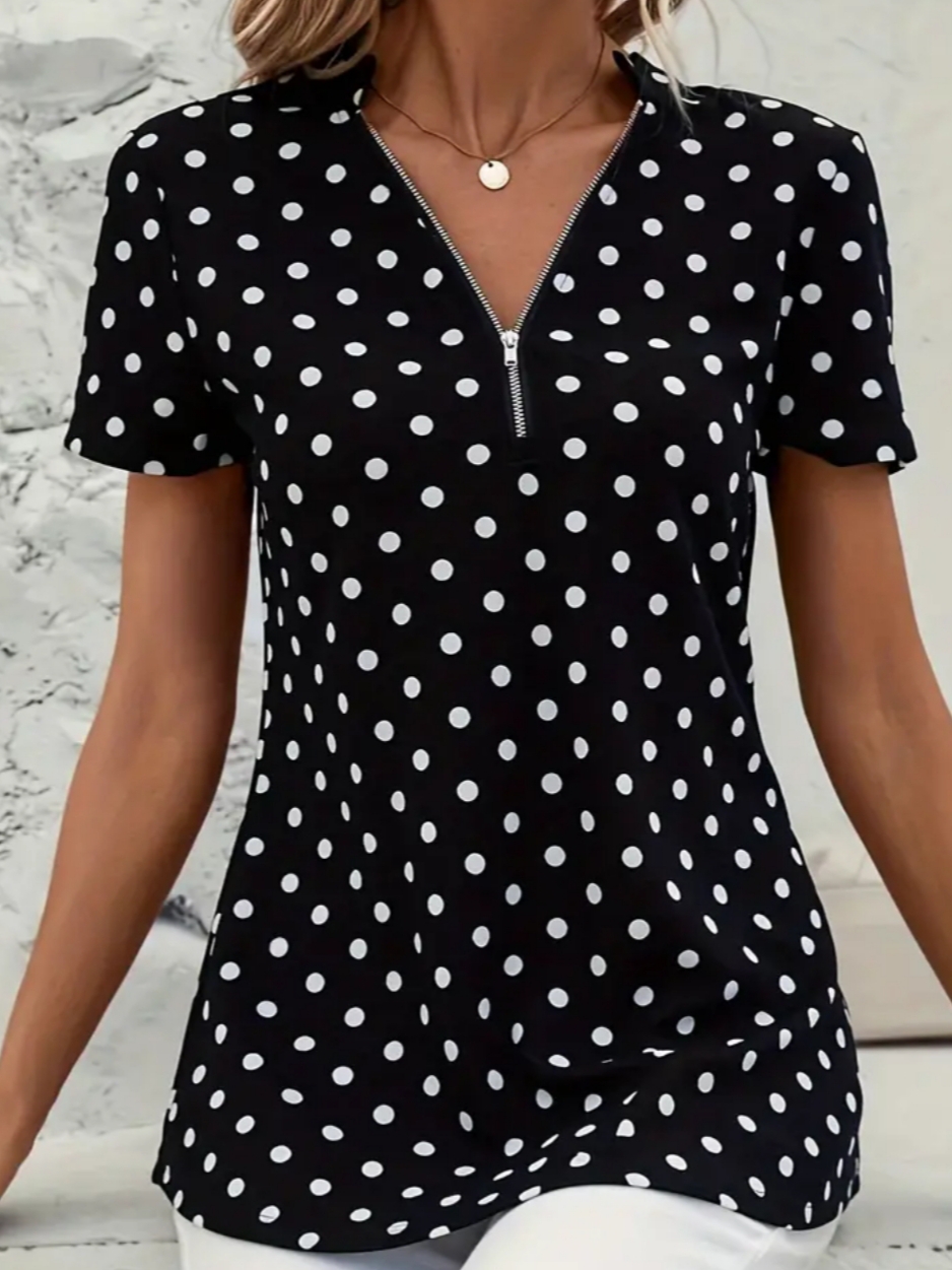 도트반팔티셔츠( 66여유~77)새제품